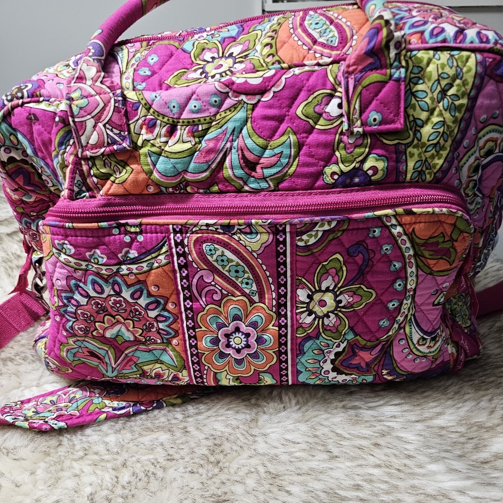 Vera Bradley Vera weekender Tote in Pink Swirls.